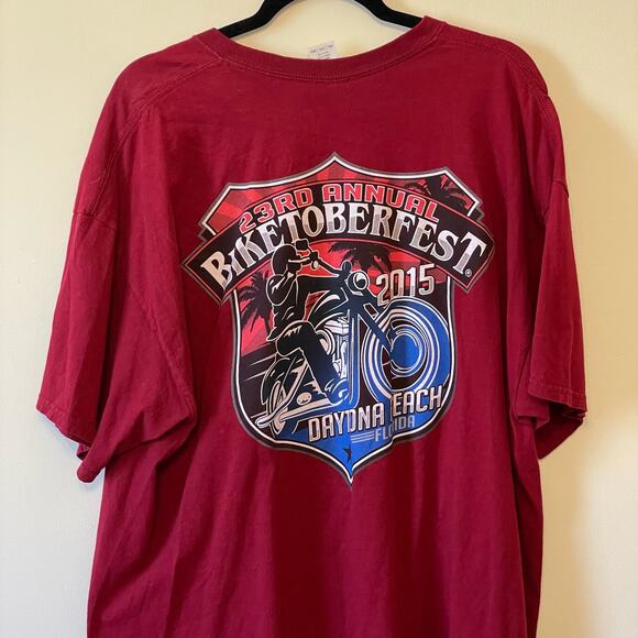 Biketoberfest 2XL red biker cotton short sleeve t-shirt punk motorcycle FL - Picture 6 of 7